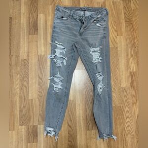 American Eagle Outfitters Distressed Gray Skinny Jeans
